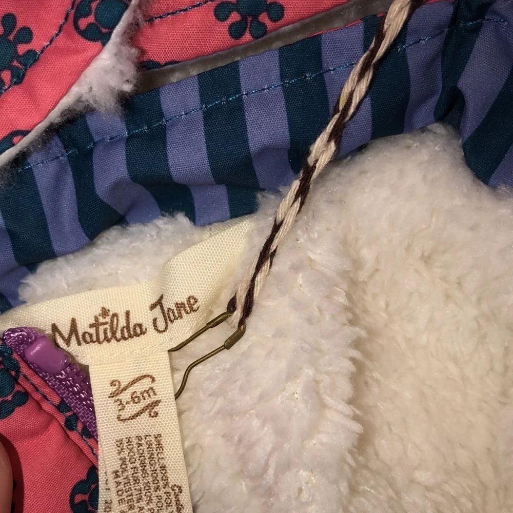 Matilda Jane blue floral one piece winter suit size 3-6 months new with tags